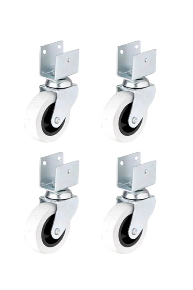 HTS 324 Kısa U Tablalı Gri Mobilya Tekerleği 50x20 mm 4'lü Set